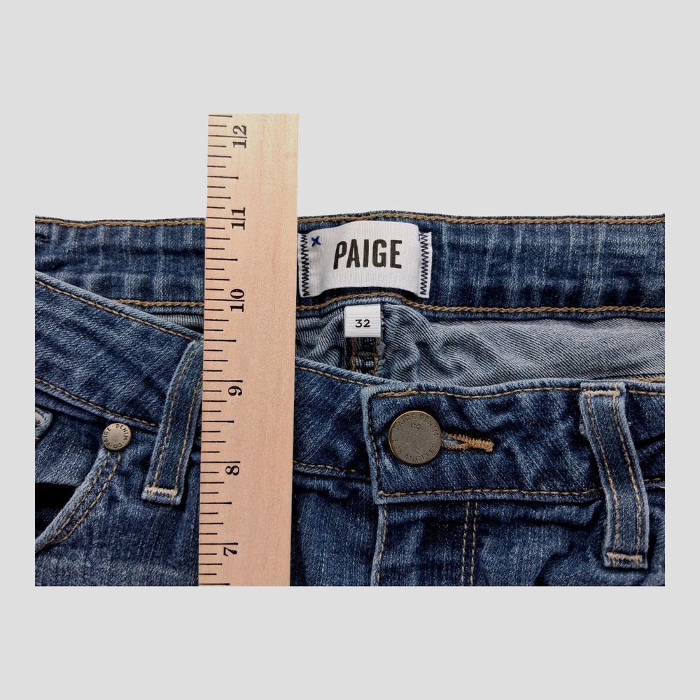 Paige Kylie Crop Jeans Womens 32 Blue Mid Rise Cropped Stretch Denim Pants - Picture 4 of 9